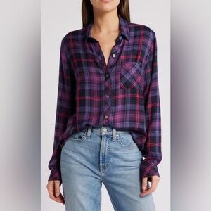 RAILS HUNTER PLAID BUTTOM UP SHIRT PINK PURPLE SIZE SMALL CABINCORE